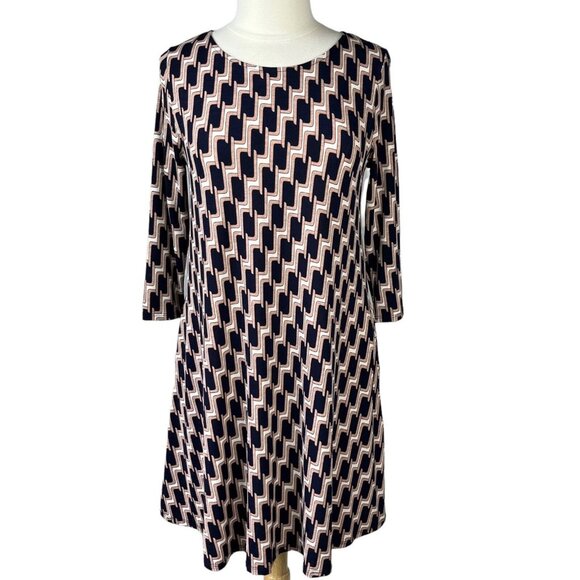 Paisley Grace Cutting Edge Skater Dress Womens Small Blue Pink Casual New - Picture 1 of 9